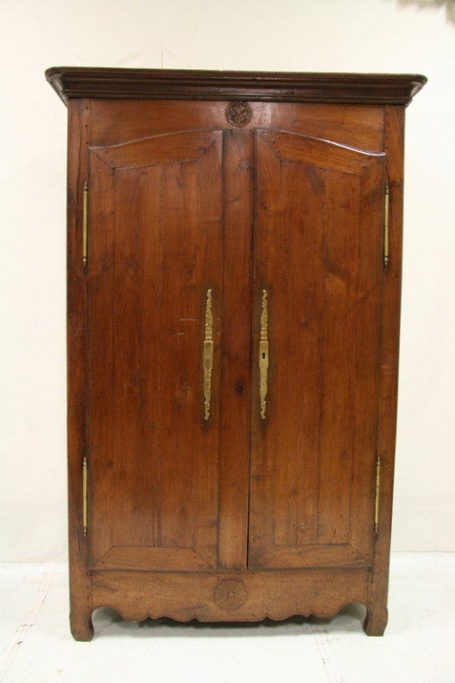 18th Century Normandy French Walnut Armoire (cabinet, cupboard)