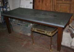 Antique 19th Century Fram Table with Zinc Top (not original)