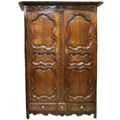 Antique Magnificant 18th Century French Oak Armoire