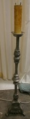 Lamp French Pewter Floor Candlestick