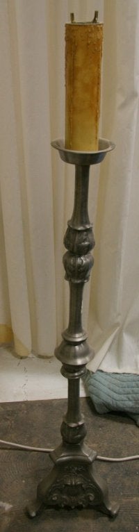 Pewter floor lamp French.
Needs to be rewired 