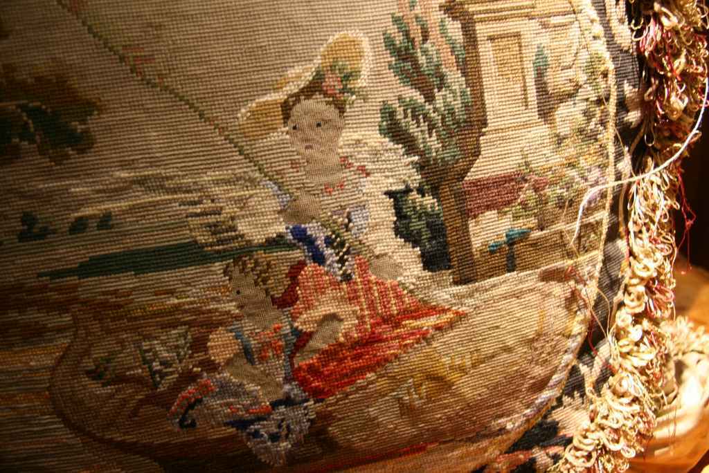 French  Pillow 19th Century Tapestry