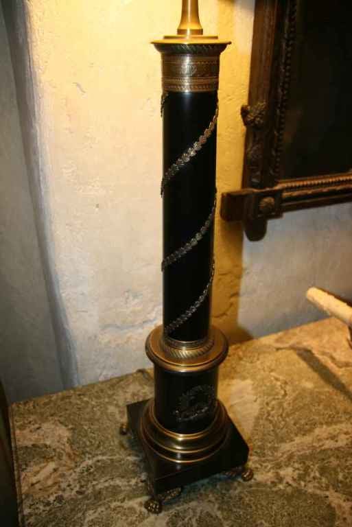 1960's Paul Hanson Black and Bronze Lamp
