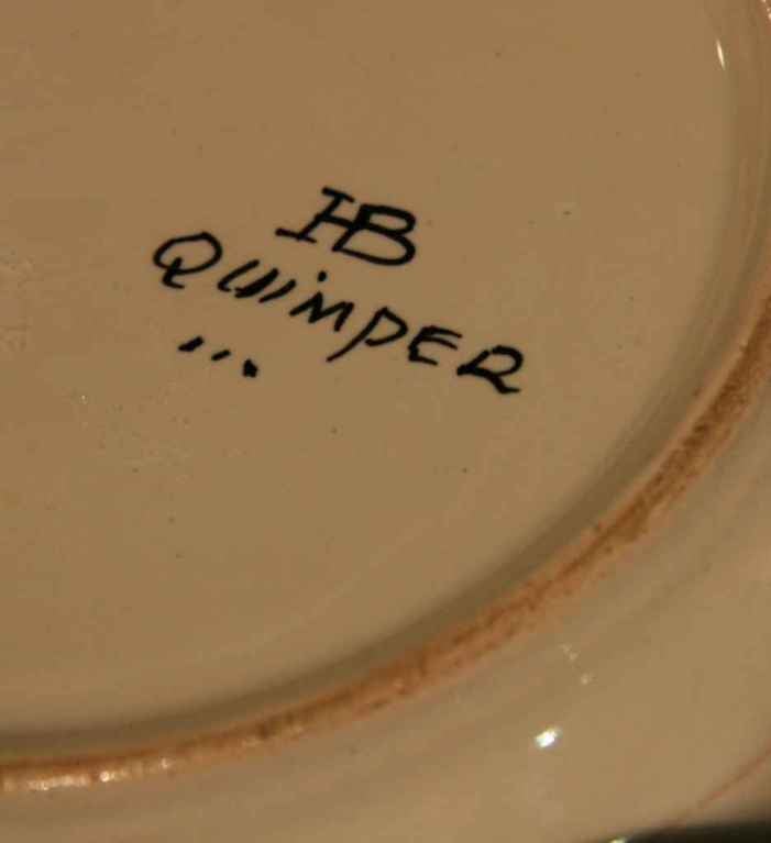 Louis XV Plate 19th Century HB Quiimper