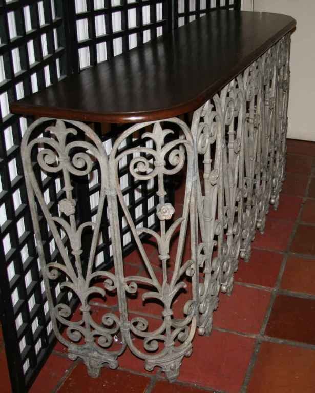 Louis XIV French 19th Century Iron Balcony Pieces Made into a Console