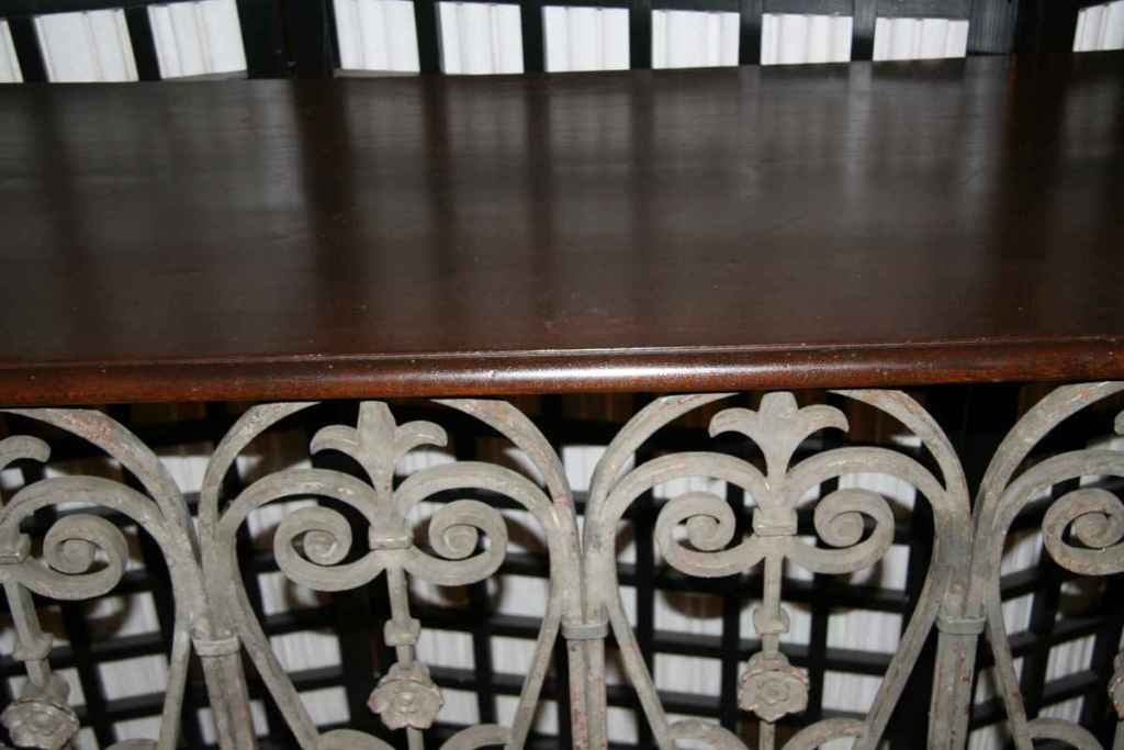 French 19th Century Iron Balcony Pieces Made into a Console In Excellent Condition In San Francisco, CA