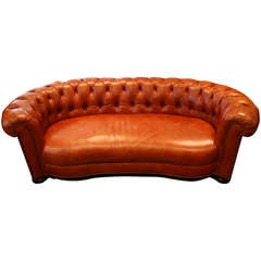 Used 1950s Tufted Leather Sofa