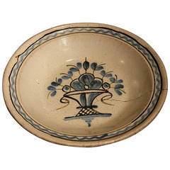 18th Century French Faience Plate with Gypsy Clamp Repair