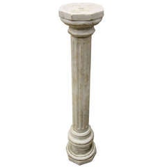 White Marble Pedestals(columns) Having Rounded Tops and Fluted Columns