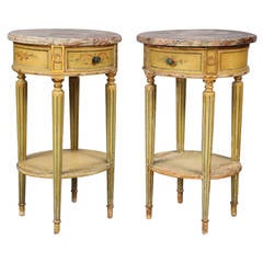 Pair of 1920s Painted Marble Tables