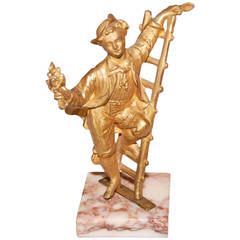 Figurine 19th Century Bronze Gold Doré