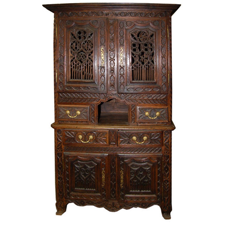 ON SALE  Cabinet 18th Century French Oak Buffet Deux Corps