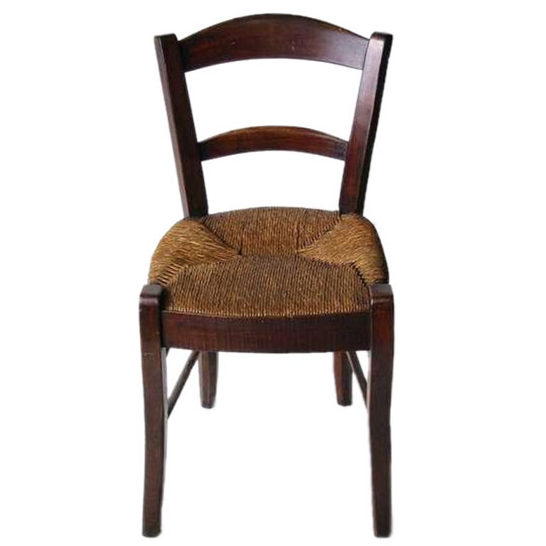 19th Century French Rush Seat Chair