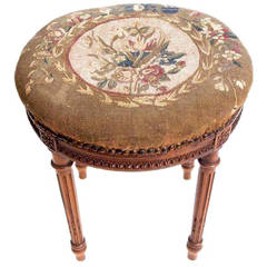 Antique 18th Century French, Louis XVI Tapestry Stool