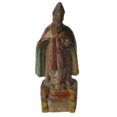19th Century Terracotta Religious Statue