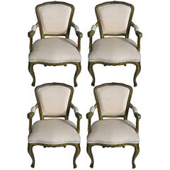 Genovese Painted Italian Chairs, Late 19th Century 4 Available