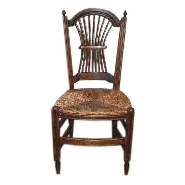 19th Century Lyre Back Rush Seat Childs Chair