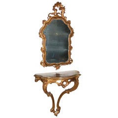 19th C. Venetian Console and Mirror