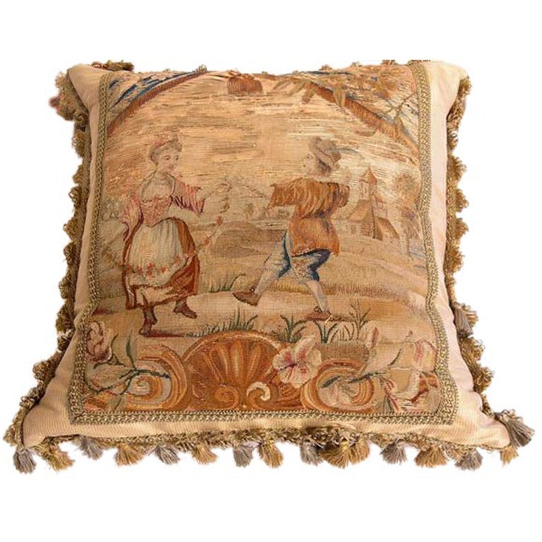 Pillow 19th Century Tapestry  