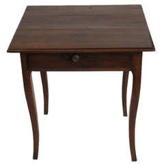 Antique 18th Century French Walnut Side Table with Drawer