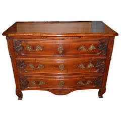 18th C. French Walnut Bombe Commode