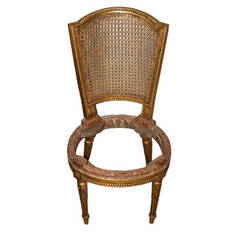 18th Century Louis XVI Gold Gilt Caned Chair