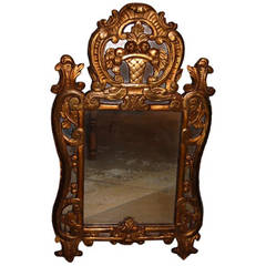Antique Early 1800's French Normandy Gold Gilt Mirror