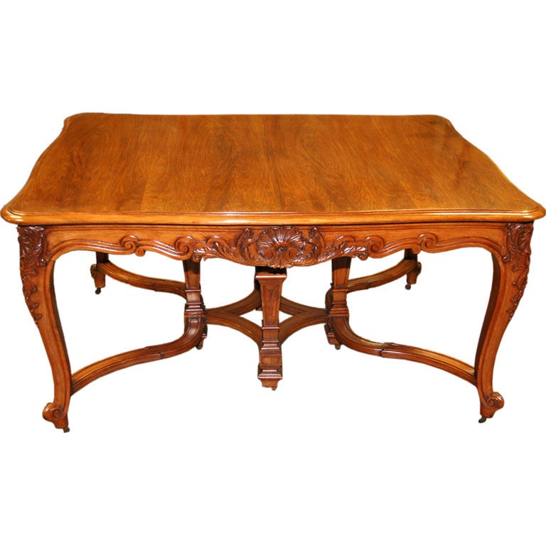 Table 19th Century Walnut Italian Dining Extends from the Center