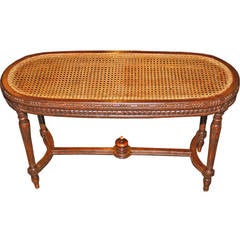 19th Century French Caned Bench