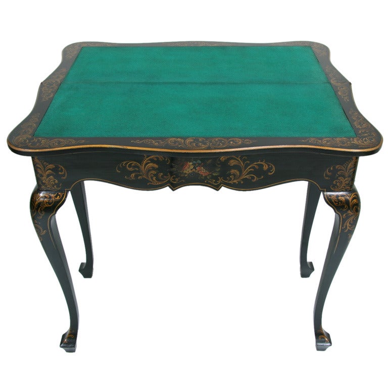 Game Table 19th Century Napoleon III Painted