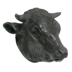 Replica of 19th Century Butchers Table Bulls Head