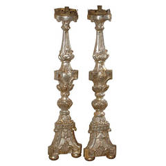 Pair of 18th Century Italilan Silver Gilt Altar Candlesticks