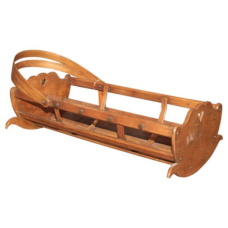 19th Century French Wooden Cradle at 1stDibs