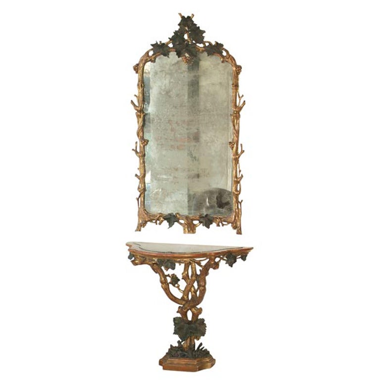  Console and Mirror Early 19th Century Italian