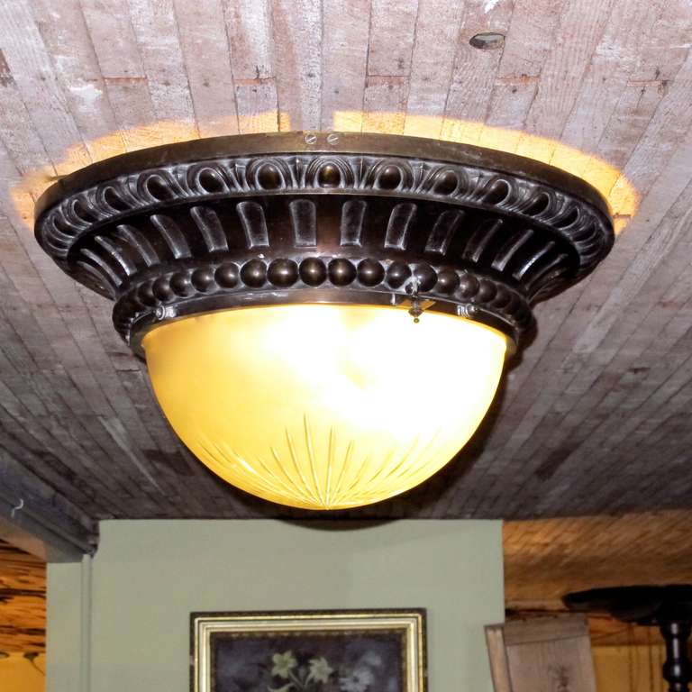 American Large Flush Mount Light Fixture For Sale