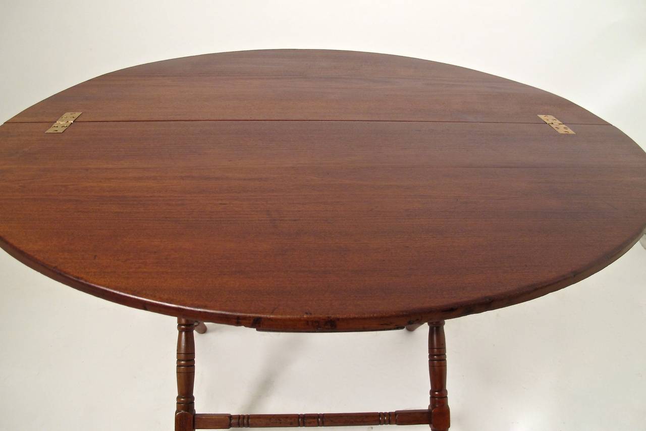 19th Century English Walnut Folding Campaign Table 2