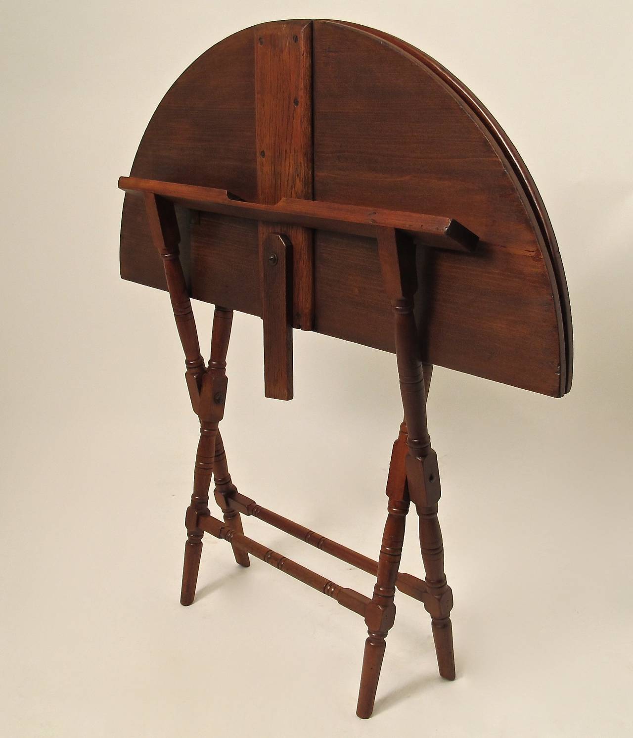 19th Century English Walnut Folding Campaign Table 3