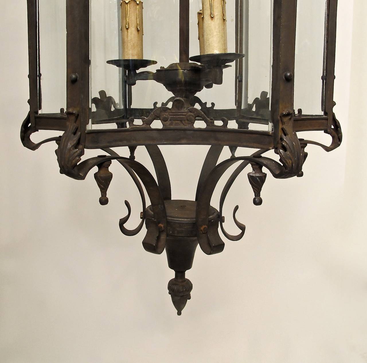 19th Century Baroque Style Bronze Lantern In Excellent Condition In San Francisco, CA
