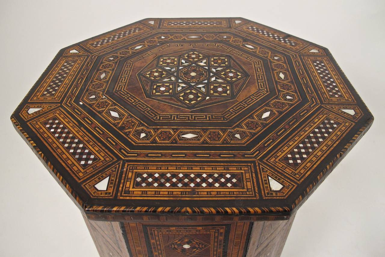Inlay Syrian Inlaid Tabouret Side Table