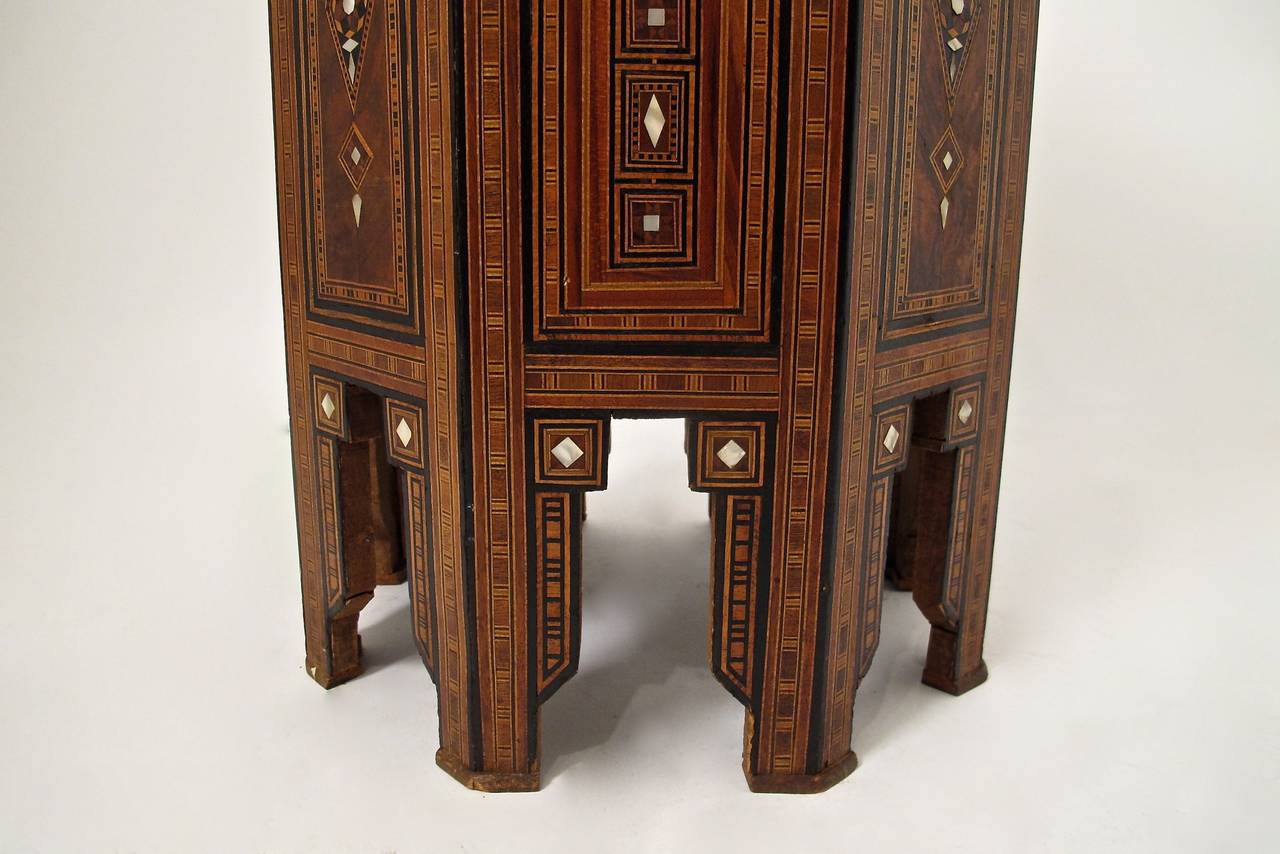 Syrian Inlaid Tabouret Side Table 1