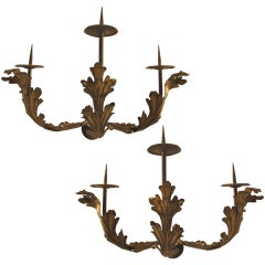 Antique Pair of 18thC Italian Candle Sconces