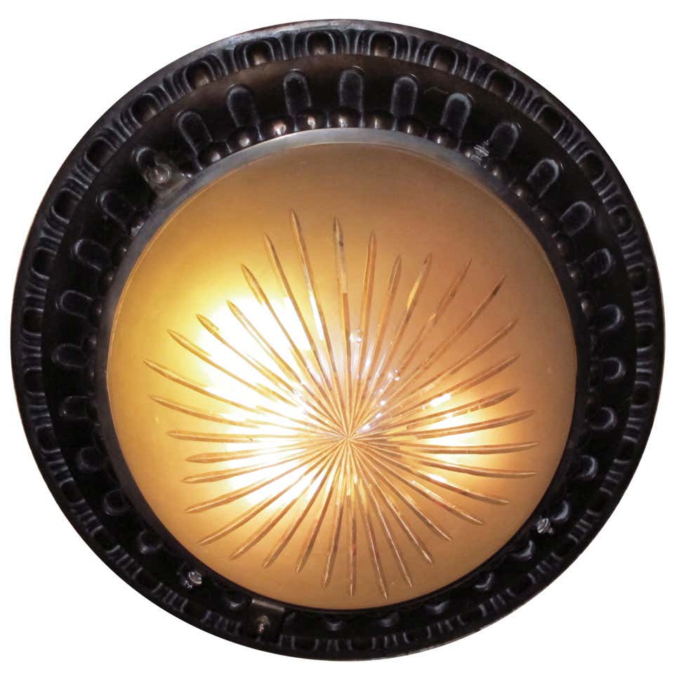 Corona Flush Mount Light Fixture in Brass by Blueprint Lighting For ...
