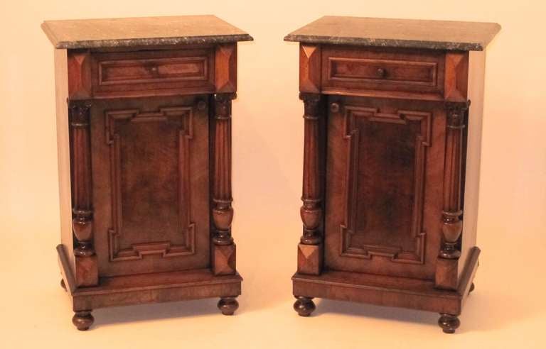 Pair of European Renaissance Revival Bedside Cabinets or Commodes 1