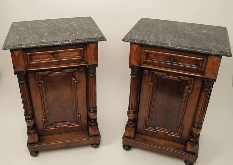 Pair of European Renaissance Revival Bedside Cabinets or Commodes 3