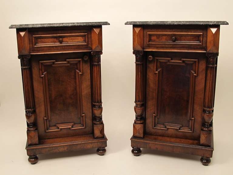 Pair of European Renaissance Revival Bedside Cabinets or Commodes 4