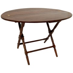 19th Century English Walnut Folding Campaign Table