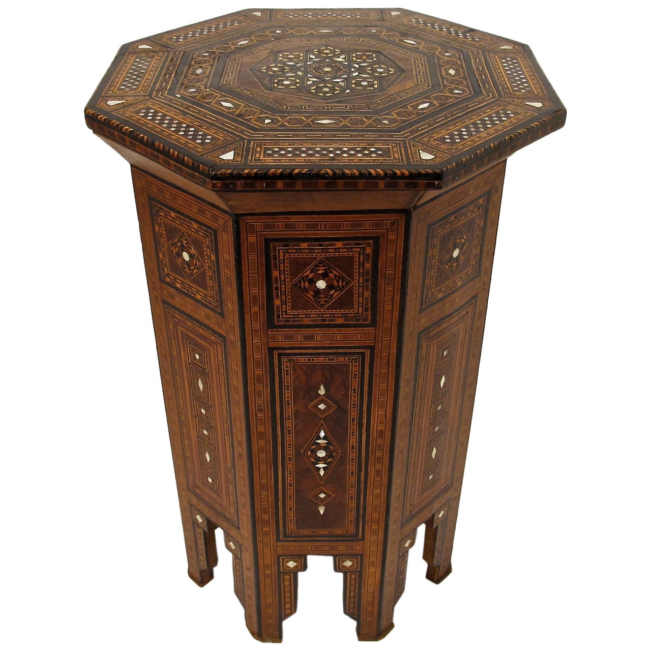 Syrian Inlaid Tabouret Side Table