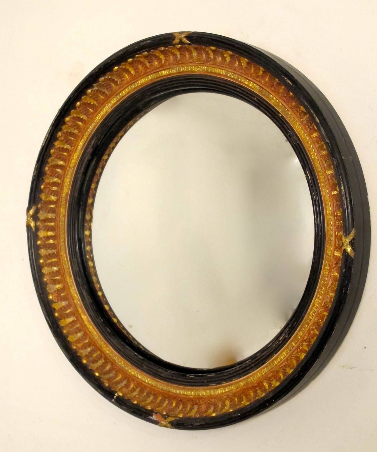 Regency Unusual English Round Convex Mirror