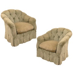 Pair of Michael Taylor "Syrie Maugham" Lounge Chairs