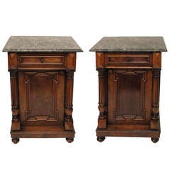 Pair of European Renaissance Revival Bedside Cabinets or Commodes